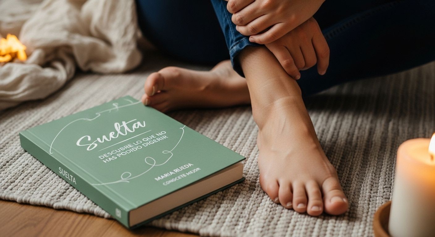 Conócete Mejor – sanación emocional mente-cuerpo, libro "Suelta" de Maria Rueda en escena cálida